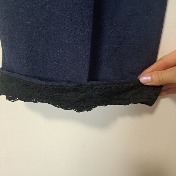 Sezane Linen Blend Trouser Blue 6 - Picture 6 of 8